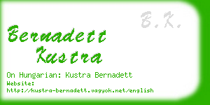 bernadett kustra business card